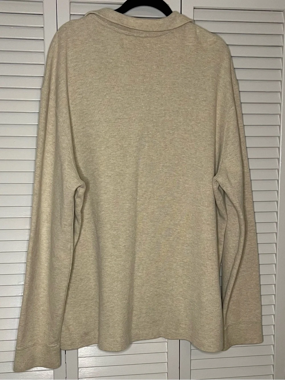 Ralph Lauren Men’s Cream Quarter Zip Polo Sweater